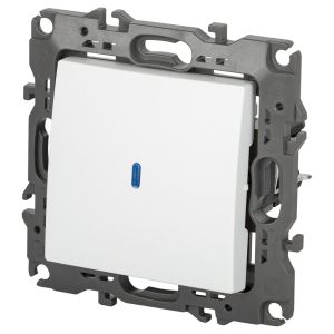 Выключатель ЭРА Серия 12 12-1102-01М с подсветкой, 10АХ-250В, белый матовый