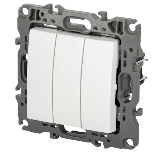 Выключатель ЭРА Серия 12 12-1107-01М тройной, 10АХ-250В, белый матовый