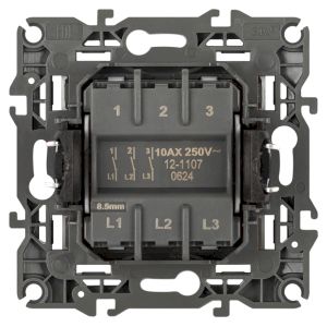 Выключатель ЭРА Серия 12 12-1107-16 тройной, 10АХ-250В, титан