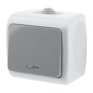 Выключатель Intro Atlantic 5-102-03 с подсветкой, 10А-250В, IP54, открытой установки, серый Выключатель Intro Atlantic 5-102-03 с подсветкой, 10А-250В, IP54, открытой установки, серый