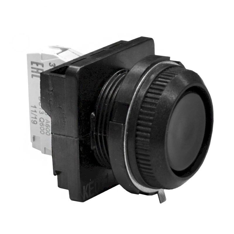 Выключатель кнопочный КЕ 011/4 черный      толкатель цилиндрический, 1з+0р, 10А, диаметр посадочного отверстия 30мм, УХЛ3, IP40