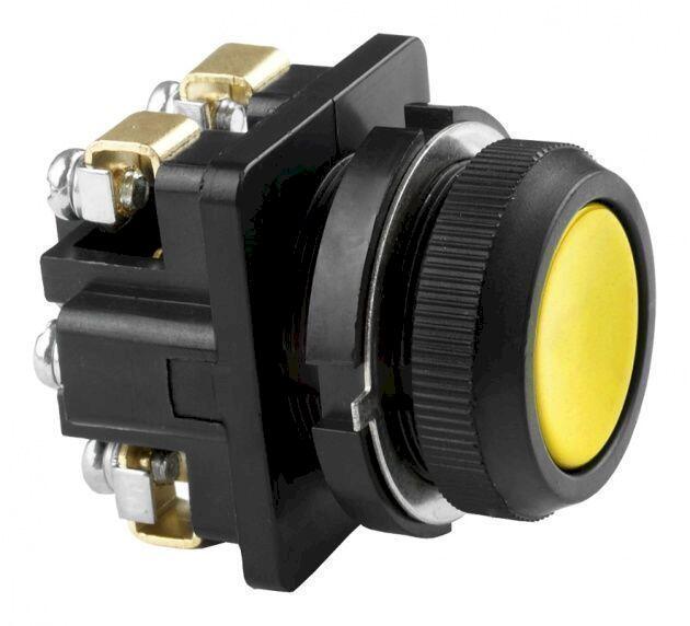 Выключатель кнопочный КЕ 011/5 желтый   1р, карболит