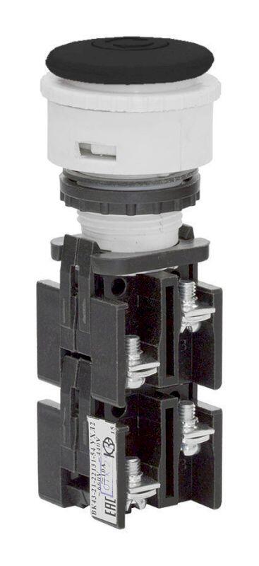 Выключатель кнопочный ВК-43-21  22131  2з+2р  черн. гриб с фикс.