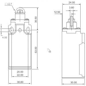 Выключатель путевой ВП19М-21Б 222-65 У2.28 1з+1р двухполюсный, толкатель с роликом Выключатель путевой ВП19М-21Б 222-65 У2.28 1з+1р двухполюсный, толкатель с роликом