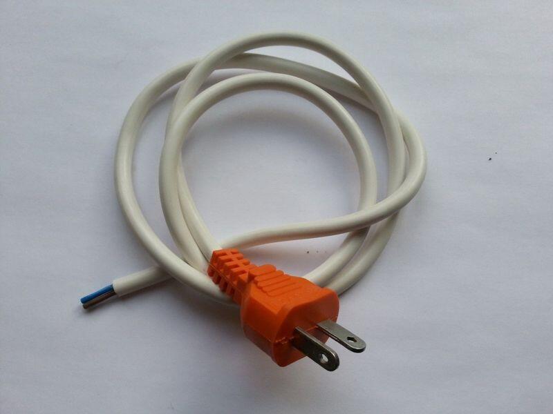 Вилка 36/42в плоск. конт. литая с проводом ПВС 2х1 - 1 метр