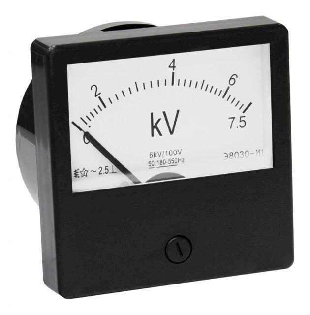 Вольтметр Э8030-М1 7.5 кВ (6000/100В) Вольтметр Э8030-М1 7.5 кВ (6000/100В)