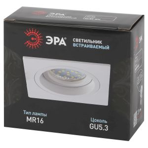 Встраиваемый светильник алюминиевый ЭРА KL85 WH MR16/GU5.3 белый