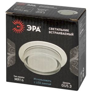 Встраиваемый светильник декоративный ЭРА DK107 WH MR16 GU5.3 белый
